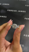 1 Carat Natural Halo Engagement Ring - Princess Diamond