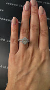 1.5 Carat Natural Halo Engagement Ring - Oval Diamond