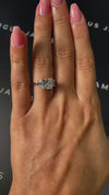 2 Carat Natural Trilogy Engagement Ring - Princess Diamond in 18k White Gold Setting