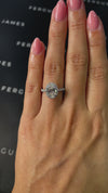 1.5 Carat Natural Halo Engagement Ring - Oval Diamond