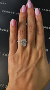 3 Carat Natural Diamond Band Engagement Ring - Oval Diamond