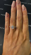 1.5 Carat Natural Diamond Band Engagement Ring - Oval Diamond in 18k White Gold Setting