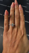 1.5 Carat Lab-Grown Diamond Band Engagement Ring - Pear Diamond in 18k White Gold Setting