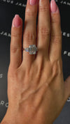4 Carat Natural Trilogy Engagement Ring - Emerald Diamond