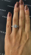 0.5 Carat Lab-Grown Halo Engagement Ring - Emerald Diamond
