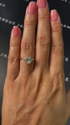 1 Carat Natural Trilogy Engagement Ring - Oval Diamond