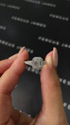 1 Carat Natural Halo Engagement Ring - Emerald Diamond