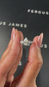 1 Carat Natural Trilogy Engagement Ring - Pear Diamond