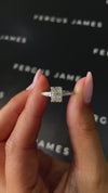 1 Carat Lab-Grown Trilogy Engagement Ring - Radiant Diamond in 18k White Gold Setting