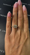 1 Carat Lab-Grown Halo Engagement Ring - Asscher Diamond