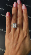 6.5 Carat Lab-Grown Diamond Band Engagement Ring - Emerald Diamond