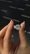 3 Carat Lab-Grown Trilogy Engagement Ring - Cushion Diamond