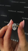 4 Carat Lab-Grown Solitaire Engagement Ring - Oval Diamond in 18k Yellow Gold Setting