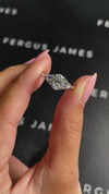 0.5 Carat Natural Trilogy Engagement Ring - Oval Diamond
