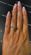 0.5 Carat Natural Halo Engagement Ring - Oval Diamond