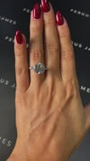 4.5 Carat Natural Trilogy Engagement Ring - Round Diamond in 18k White Gold Setting