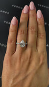 2.5 Carat Lab-Grown Diamond Engagement Ring - Pear Diamond Band in 18k White Gold Setting