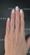 1 Carat Natural Halo Engagement Ring - Radiant Diamond