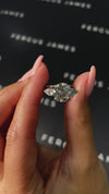 3 Carat Natural Trilogy Engagement Ring - Round Diamond