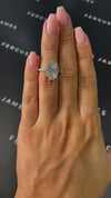 5 Carat Natural Diamond Band Engagement Ring - Oval Diamond in 18k White Gold Setting