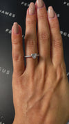 1 Carat Lab-Grown Diamond Band Engagement Ring - Heart Diamond