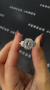 2.5 Carat Lab-Grown Halo Engagement Ring - Emerald Diamond