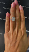 3 Carat Lab-Grown Halo Engagement Ring - Cushion Diamond