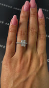 2 Carat Lab-Grown Diamond Band Engagement Ring - Radiant Diamond in 18k White Gold Setting