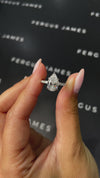 2 Carat Lab-Grown Diamond Band Engagement Ring - Pear Diamond in 18k White Gold Setting