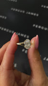 2 Carat Lab-Grown Diamond Band Engagement Ring - Oval Diamond in 18k Yellow Gold Setting