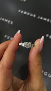 1 Carat Lab-Grown Trilogy Engagement Ring - Heart Diamond