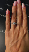 1 Carat Natural Diamond Band Engagement Ring - Princess Diamond
