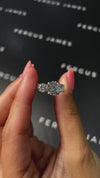 2 Carat Natural Trilogy Engagement Ring - Round Diamond