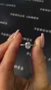 0.5 Carat Natural Solitaire Engagement Ring - Oval Diamond in 18k White Gold Setting