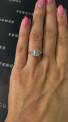 1.5 Carat Natural Trilogy Engagement Ring - Emerald Diamond
