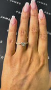1 Carat Natural Diamond Band Engagement Ring - Heart Diamond