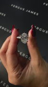 6 Carat Natural Diamond Band Engagement Ring - Oval Diamond in 18k White Gold Setting