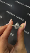 1.5 Carat Lab-Grown Halo Engagement Ring - Pear Diamond in 18k White Gold Setting