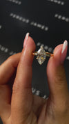 2 Carat Lab-Grown Solitaire Engagement Ring - Marquise Diamond in 18k Yellow Gold Setting