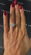 2.5 Carat Natural Trilogy Engagement Ring - Radiant Diamond