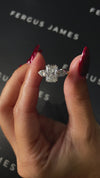 2.5 Carat Natural Trilogy Engagement Ring - Radiant Diamond
