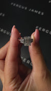4 Carat Natural Trilogy Engagement Ring - Emerald Diamond