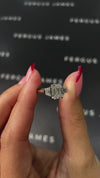 1.5 Carat Natural Trilogy Engagement Ring - Emerald Diamond