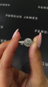 1 Carat Natural Halo Engagement Ring - Round Diamond