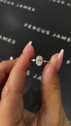 0.5 Carat Natural Trilogy Engagement Ring - Oval Diamond