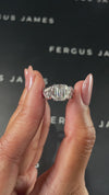 2 Carat Natural Diamond Band Engagement Ring - Emerald Diamond