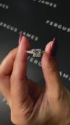 1.5 Carat Natural Diamond Band Engagement Ring - Princess Diamond