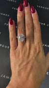 6 Carat Natural Diamond Band Engagement Ring - Oval Diamond in 18k White Gold Setting