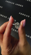 3 Carat Natural Diamond Band Engagement Ring - Oval Diamond
