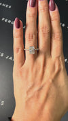 2 Carat Natural Diamond Band Engagement Ring - Radiant Diamond